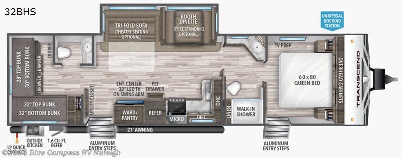 Used 2021 Grand Design Transcend 32BHS available in Raleigh, North Carolina