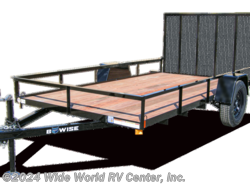 2023 BWISE UTE-610 3K Single Axle Angle Rail Utility Trailer