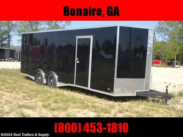 2022 Covered Wagon 8.5x24 10k Black Enclosed Carhauler w/ Ramp door available in Byron, GA