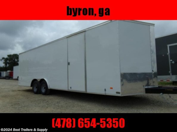 2022 Covered Wagon 8.5x24 10k white Enclosed Carhauler w/ Ramp door available in Byron, GA