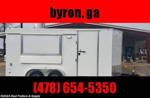 2022 Covered Wagon 7X16 white concession trailer w hood available in Byron, GA