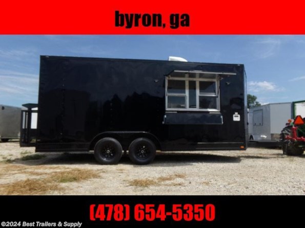 2022 Empire Cargo 8x18 Blackout Concession trailer enclosed 3x6 Wind available in Byron, GA