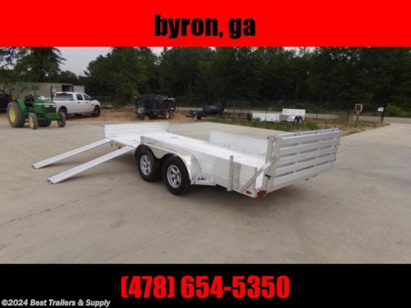 2023 Aluma 8116 BT SR 16ft side load aluminum trailer atv utv available in Byron, GA