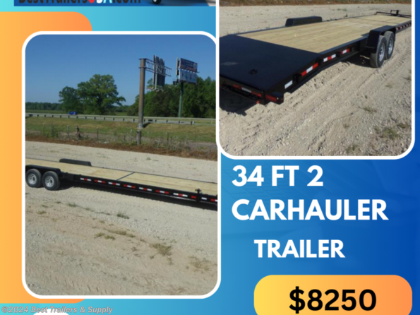 2024 Down 2 Earth 7x 34 double carhauler trailer wood floor slide ou available in Byron, GA