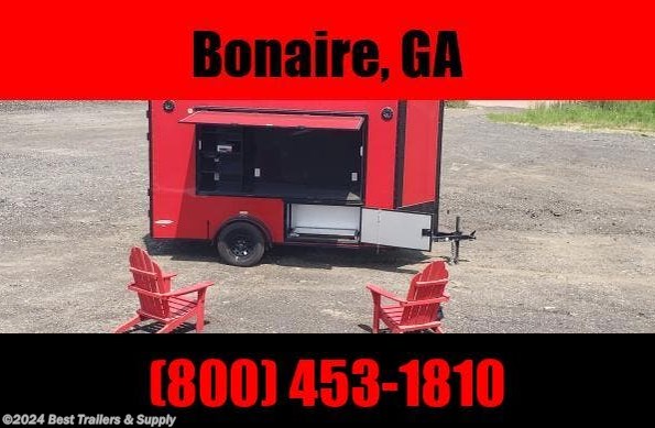 2023 Freedom Trailers 6x12 tailgate trailer GA bulldog red and backout available in Byron, GA