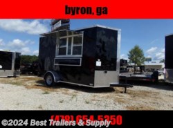 2023 Empire Cargo 6x12 black concession trailer enclosed with sinks