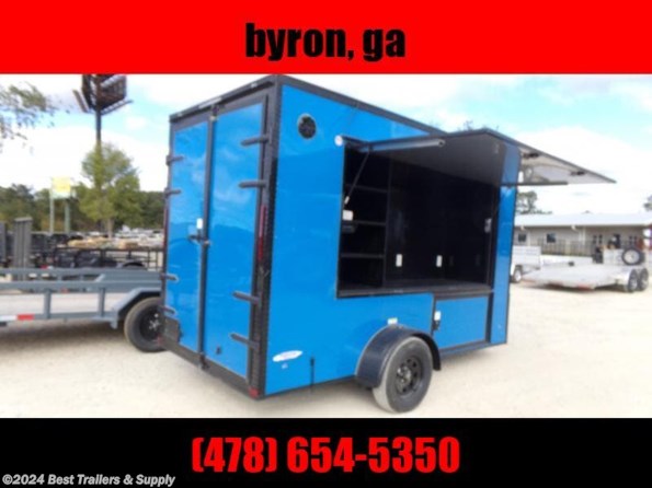 2023 Freedom Trailers 6x12 tailgate trailer GA white blackout available in Byron, GA