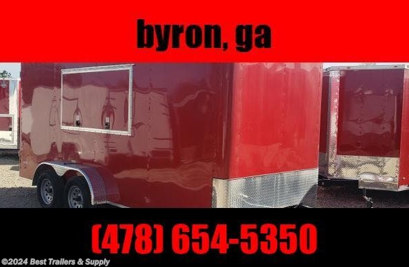 2022 Freedom Trailers 7X16 RED concession trailer vending available in Byron, GA