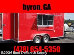 2023 Elite Trailers 7X16 red concession trailer vending enclosed cargo