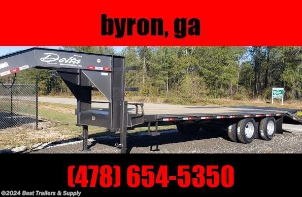 2022 Delta 25 ft gooseneck deckover farm trailer w mega ramp available in Byron, GA