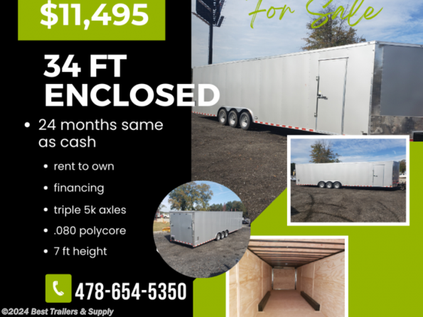 2024 Freedom Trailers 8.5"x34 triple 5k  Tandem Axle available in Byron, GA