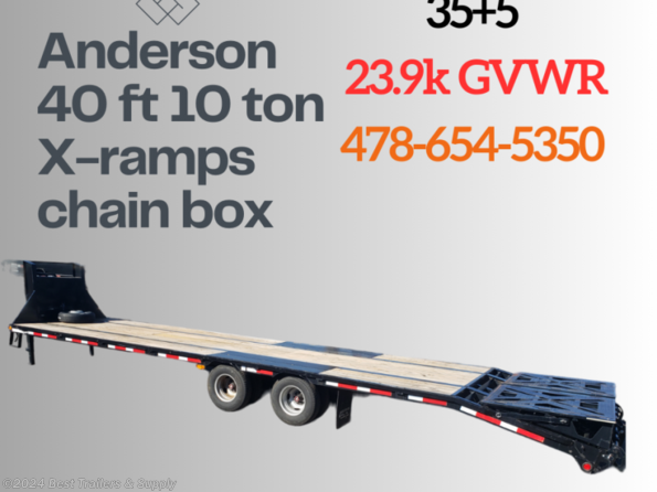 2024 Anderson 35 ft gooseneck deckover mega ramp work trailer available in Byron, GA