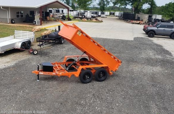 2024 Down 2 Earth 6x10 orange 7k small dump trailer landscape available in Byron, GA