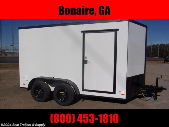 2024 Covered Wagon 7x12 White Blackout tandem axle trailer Electric P available in Byron, GA
