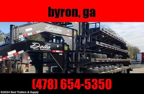 2024 Delta 40 ft gooseneck deckover trailer 12 ton mega ramp available in Byron, GA