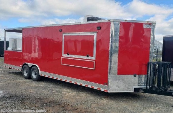 2024 Empire Cargo 8x 28 bbq porch concession vending trailer turn ke available in Byron, GA