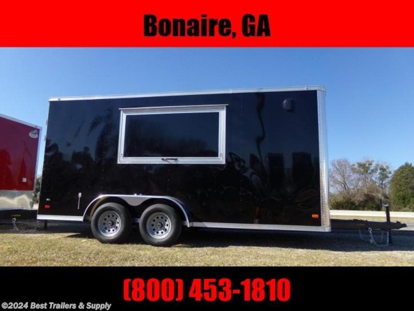 2024 Covered Wagon 7X16 black 7' Interior w/ 3x6 Window Concession available in Byron, GA