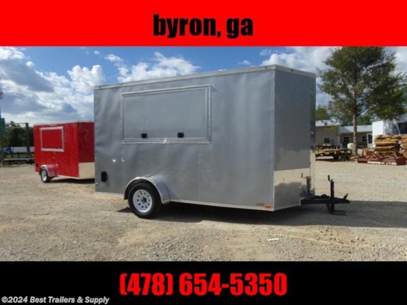 2024 Empire Cargo 6x12 Silver enclosed concession trailer w vending available in Byron, GA