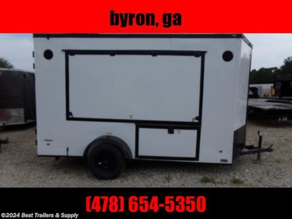 2024 Freedom Trailers 6x12 tailgate trailer GA white blackout available in Byron, GA