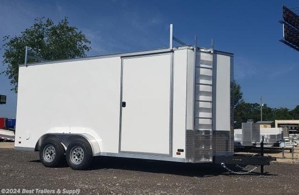 2024 Covered Wagon 7x16 x 7 contractor white enclosed cargo trailer available in Byron, GA