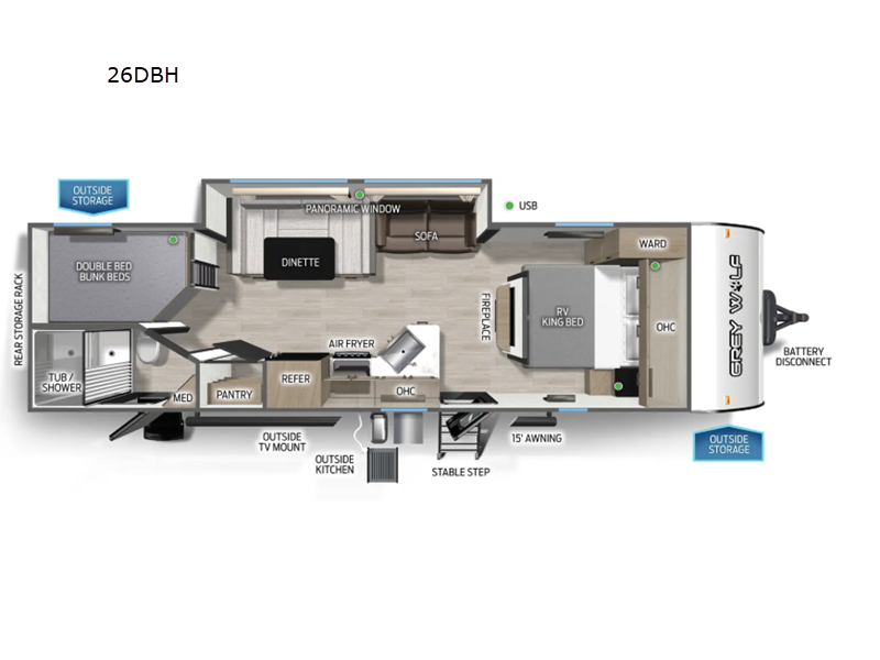 New 2027 Forest River Cherokee Grey Wolf 26DBH available in Bunker Hill, Indiana