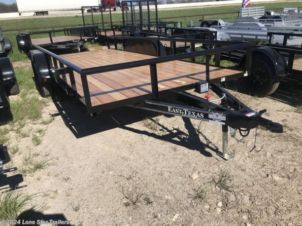 2024 East Texas Trailers | 7x18 | Utility Pipetop | 2-3.5k Axles | Black | available in Lacy Lakeview, TX