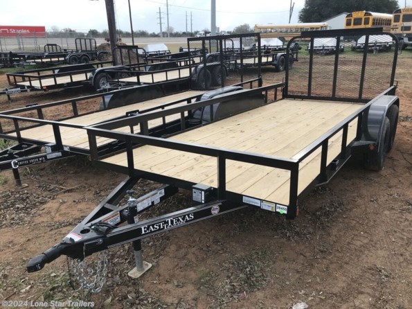 2024 East Texas Trailers | 6.5x16 | Utility Angletop | 2-3.5k Axles | Black available in Lacy Lakeview, TX