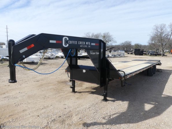 2024 Coffee Creek | 8.5x32 | GN Flatbed | 2-10k Axles | Black | Mega available in Lacy Lakeview, TX