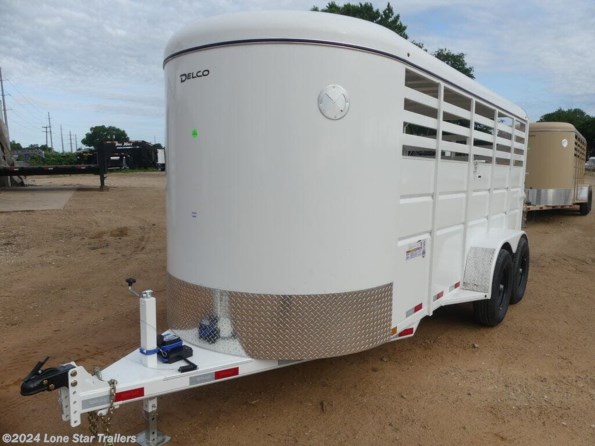 2024 Delco | 6x16 | BP LiveStock | 2-6k Torsion Axles | White available in Lacy Lakeview, TX