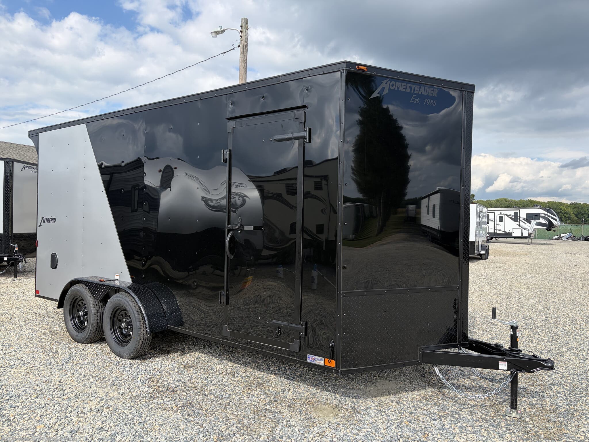 New 2027 Homesteader  INTREPID 7X16 BLACK/SILVER TWO TONE W/ SPOILER available in Clayton, Delaware