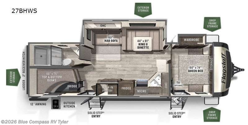 Used 2021 Forest River Flagstaff Super Lite 27BHWS available in Tyler, Texas