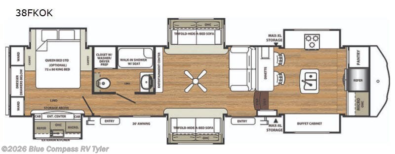 Used 2018 Forest River Sandpiper 38FKOK available in Tyler, Texas