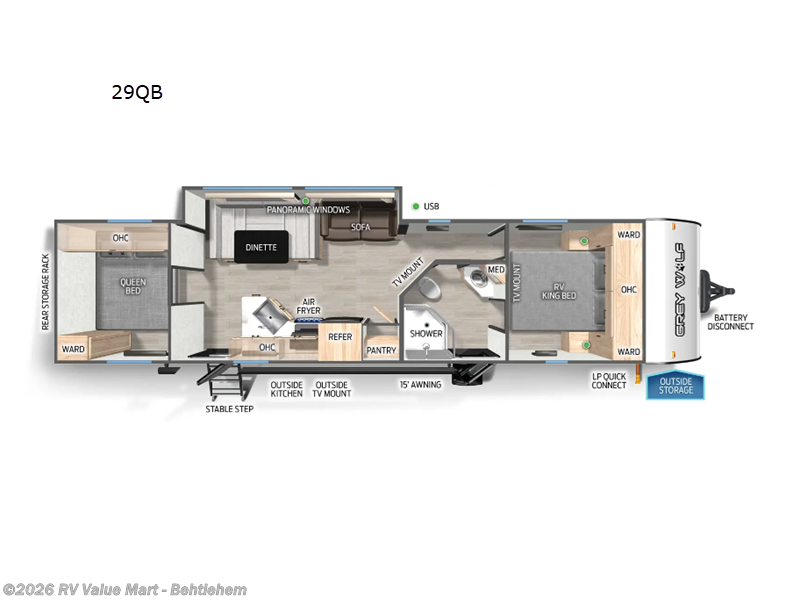 Used 2025 Forest River Cherokee Grey Wolf 29QB available in Bath, Pennsylvania