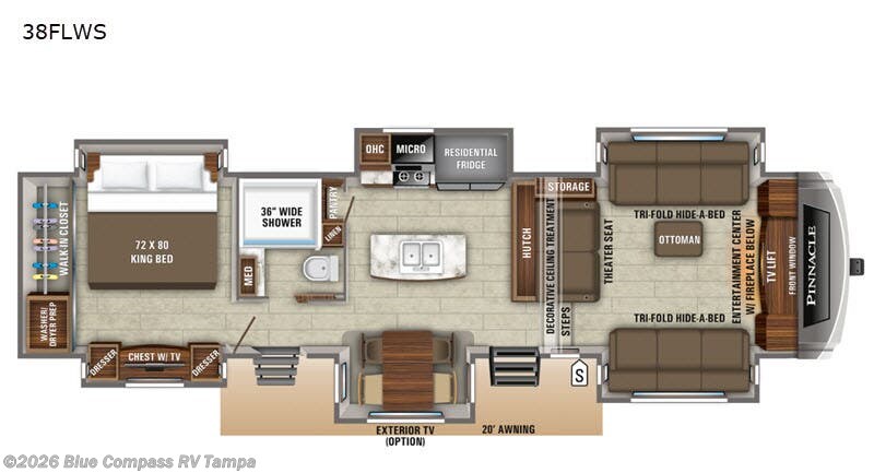 Used 2020 Jayco Pinnacle 38FLWS available in Dover, Florida