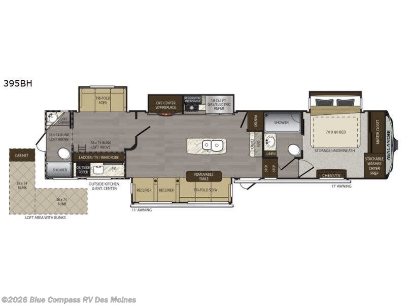 Used 2018 Keystone Avalanche 395BH available in Altoona, Iowa
