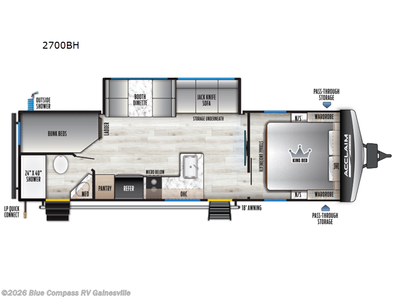 New 2026 East to West Acclaim 2700BH available in Alachua, Florida