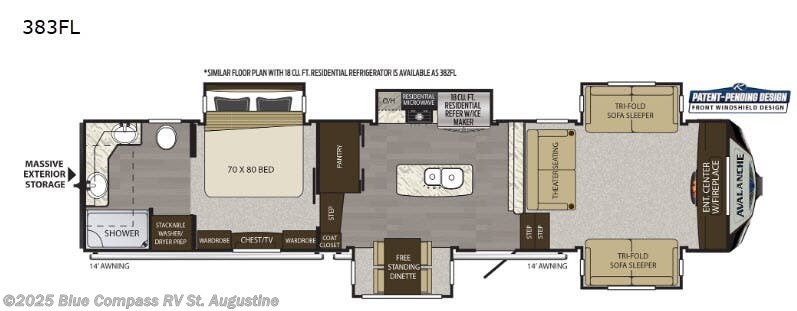 Used 2019 Keystone Avalanche 383FL available in St. Augustine, Florida