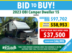 New 2023 OBI Camper Dweller 15 available in Adamsburg, Pennsylvania