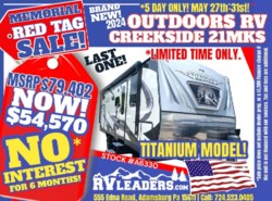 New 2024 Outdoors RV Titanium Series Creek Side 21MKS available in Adamsburg, Pennsylvania