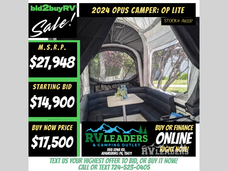 New 2024 OPUS OP LITE  available in Adamsburg, Pennsylvania