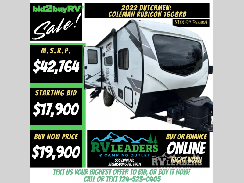 Used 2022 Coleman  Rubicon 1608RB available in Adamsburg, Pennsylvania