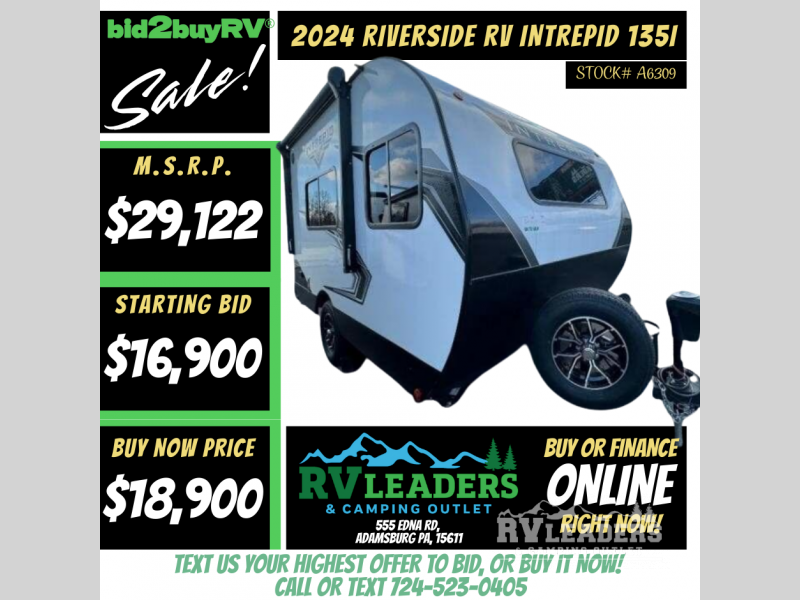 New 2024 Riverside RV Intrepid 135i available in Adamsburg, Pennsylvania