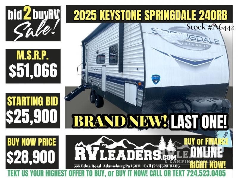 New 2025 Keystone Springdale 240RB available in Adamsburg, Pennsylvania