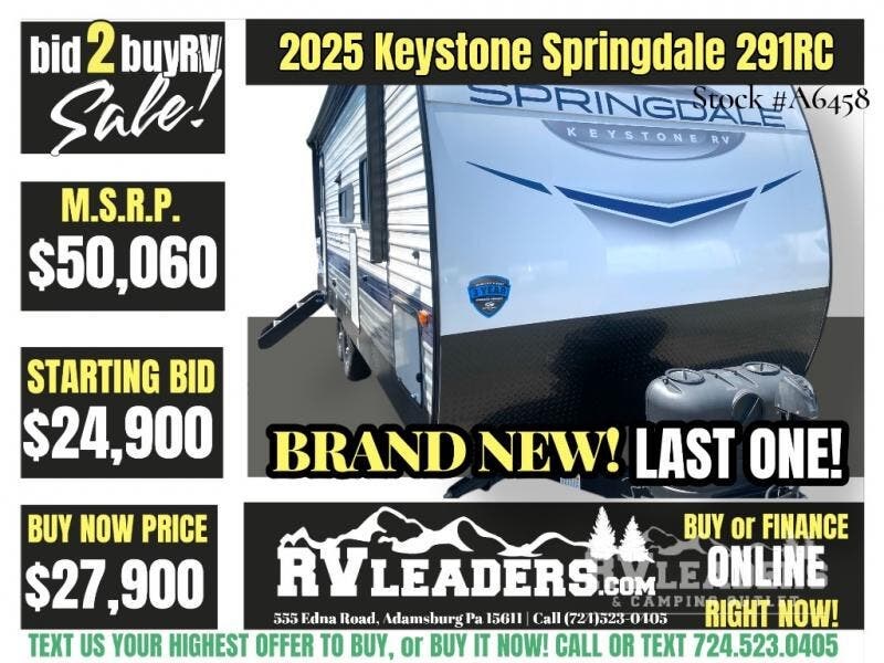 New 2025 Keystone Springdale Classic 291BRC available in Adamsburg, Pennsylvania