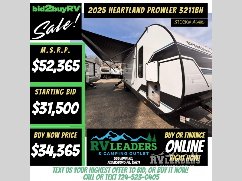 New 2025 Heartland Prowler 3211BH available in Adamsburg, Pennsylvania