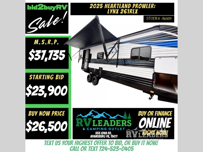New 2025 Heartland Prowler Lynx 2611RLX available in Adamsburg, Pennsylvania