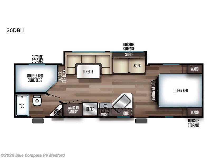 Used 2019 Forest River Cherokee Grey Wolf 26DBH available in Medford, Oregon