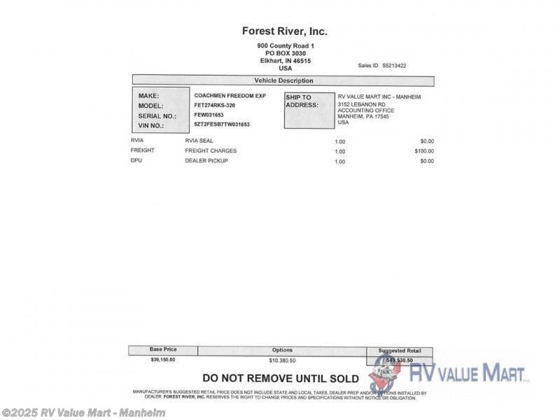 New 2026 Coachmen Freedom Express Ultra Lite 274RKS available in Manheim, Pennsylvania