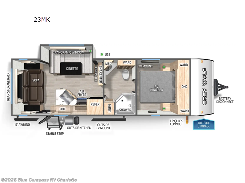 Used 2025 Forest River Cherokee Grey Wolf 23MK available in Concord, North Carolina