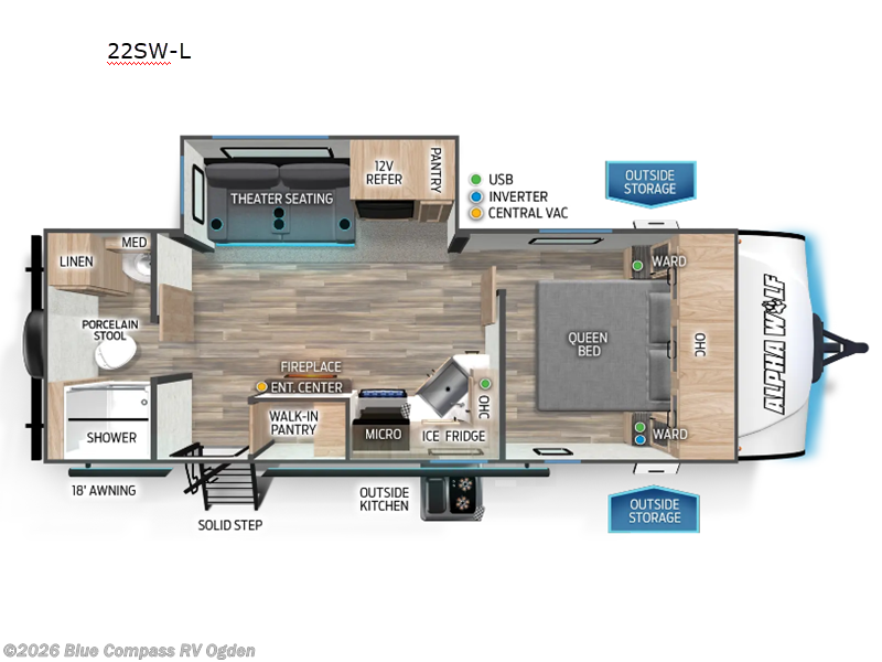 Used 2024  Forest River Cherokee Alpha Wolf 22SW-L by Forest River from Blue Compass RV Ogden in Marriott-Slaterville, UT